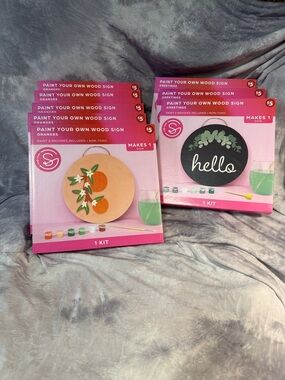Paint Your Own Wood Sign Kit - Pink Box - Oranges & Hello Designs